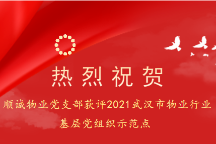热烈祝贺顺诚物业党支部获评2021武汉市物业行业基层党组织示范点